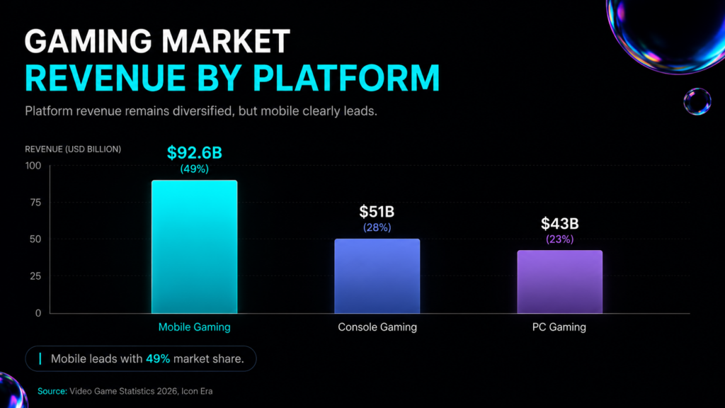 gaming market revenue by platform